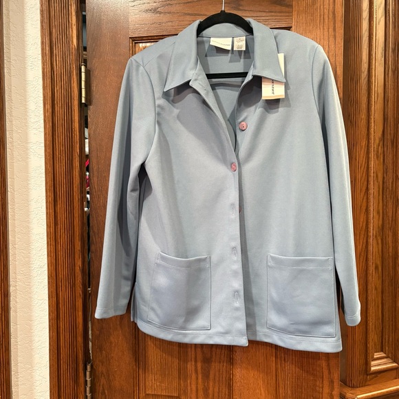 Alfred Dunner Jackets & Blazers - NWT Alfred Dunner Slate Blue Jacket/Shacket w Pockets size 12 $59 not yo granny